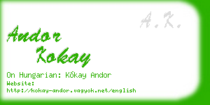 andor kokay business card