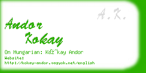 andor kokay business card